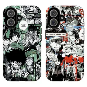 FL-My H3ro Academia Deku Shoto Todoroki Phone Case, Anime Grunge Shonen Shockproof Cover For iPhone 11 12 13 14 15 16 17 Air Pro Max for Samsung S26 S25 S24 S23 S22 S21 Case,Gift for her/him