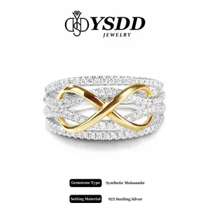 【6.20 New Infinity Band】High-end 10mm Wide Infinity Statement Band vvs Synthetic Moissanite Rings in 925 Sterling Silver