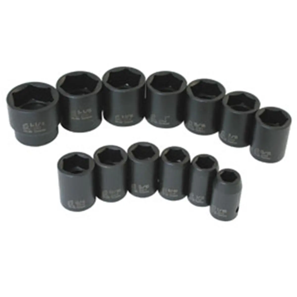 212 MAIN SAE Series 13-Piece 1/2-Inch Drive Impact Socket Set, Forged Cro-Moly Steel Forged Grip, No-Slip Design, Standard Length (7/16 in. to 1-1/4 in.) Sockets for Fasteners with Molded Tray, Standard Sizes