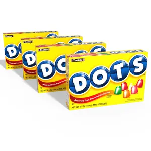 Tootsie Roll DOTS Chewy Assorted Fruit-Flavored Gumdrops Candy, Sweet Sugar Snack, 6.5 oz Theater Box