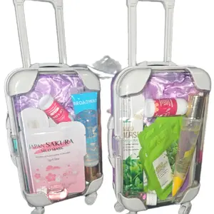 Mini suitcase travel kits.