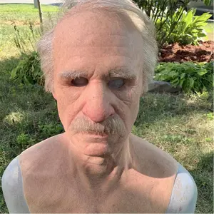 Old Man Grandpa Face Wig Old Man Mask Young Man Headwear Handsome Mask