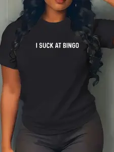 100% Cotton Funny Bingo Night Men Women I Suck At Bingo Game T-Shirt