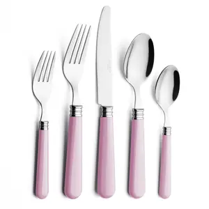 ANNOVA 20 Piece Silverware Set Stainless Steel Round Sturdy Colorful Handle Assorted Color
