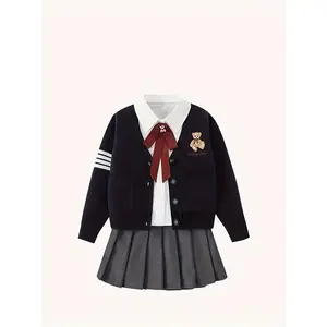 NewA Spring And Autumn Style JK Uniform Set for Girls, Featuring a Dress Suitable for Young Children, Perfect for Outings, Without a Bag