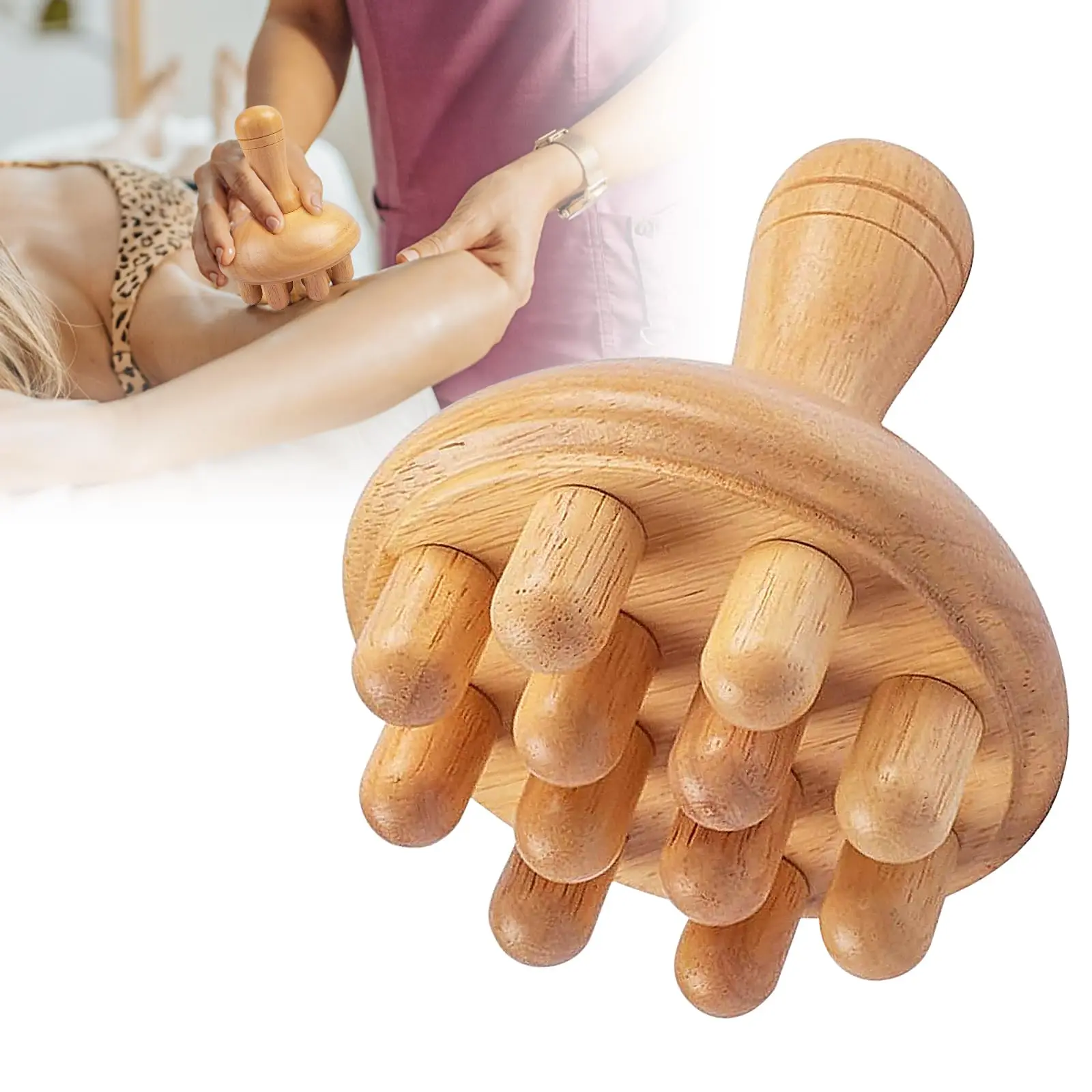 Wooden Massage Roller, Manual Muscle Relaxation Massaging Tool for Full Body Use, Muscle Roller Stick, Relief Roller