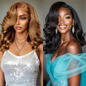 【 Literally obsessed- Beginner Friendly 】 Ashimary 250% Density Glueless Ready To Go Wig Pre Styled Side Part Body Wave 6x4.5 Lace Closure Bob Wig Natural Color & HIghlight Color Human Hair Pre Plucked Pre Cut For Black Women Pull Go Cap#summerwins,summer