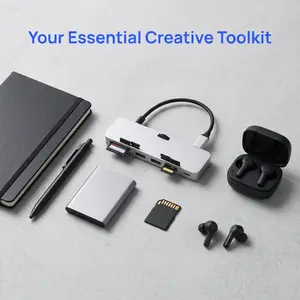 Satechi Aluminum Type-C Clamp Hub Pro with USB-C Data Port, USB-A 3.0 Data, Micro/SD Card Reader - Compatible with 2020/2019/2017 iMac & iMac Pro, Does Not Fit 2021 iMac (Space Gray) Type C Usb Usb C Interface
