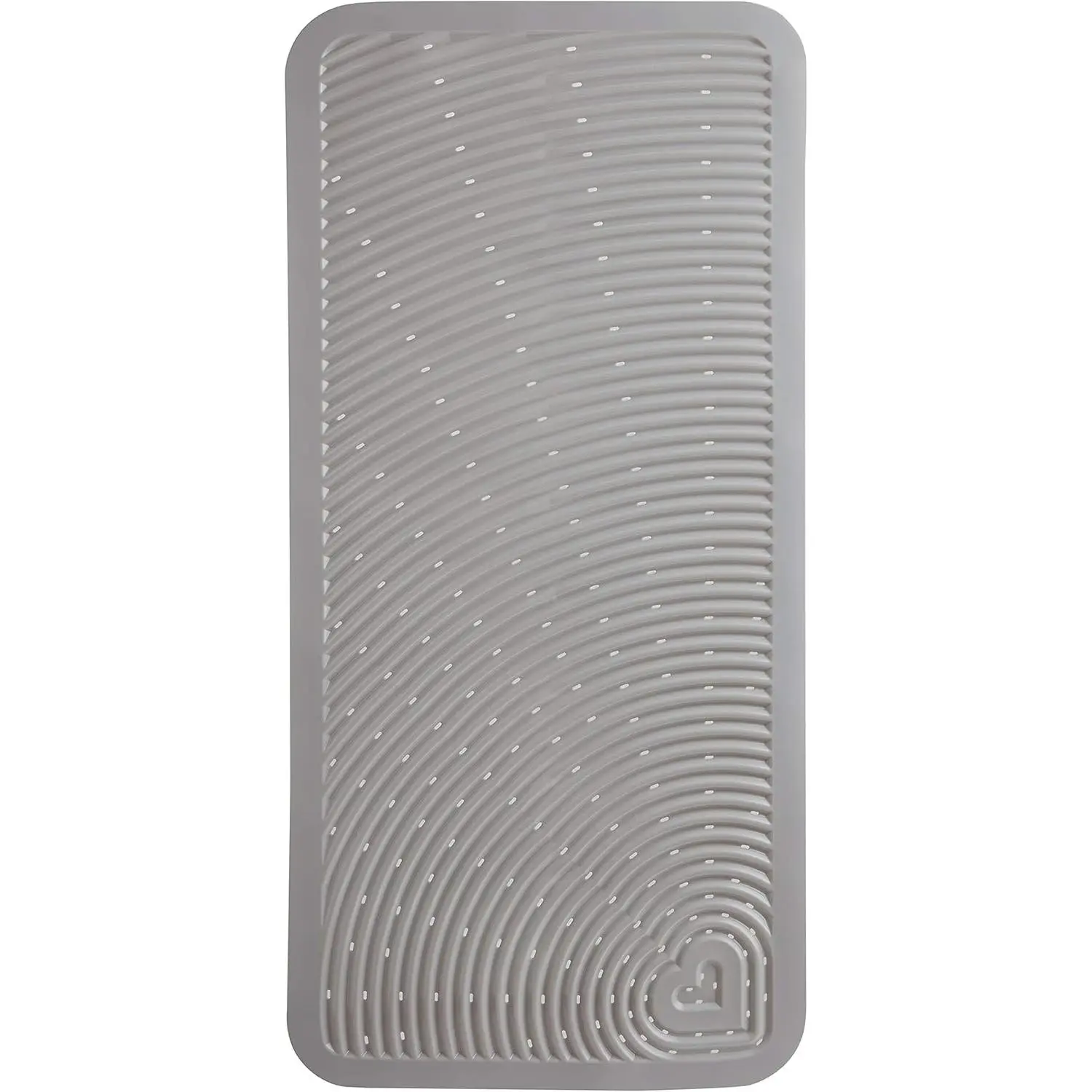 Munchkin Grey Soft Spot Cushioned Rectangle Bath Mat - 36"x17" Rippled Textured Slip-Proof Mat for Shower/Bathtub, Infants & Toddlers Bathroom Supplies