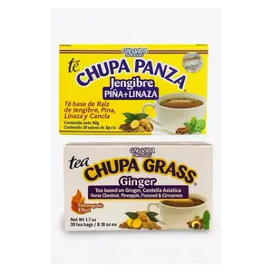 2 Pack Improved Formula Tea CHUPA GRASS & @ ~ PANZA - Tea Based Ginger, Gotu Kola & Cinammon, Pineapple Jengibre (30 Tea Bags/ 0.10 oz Each)