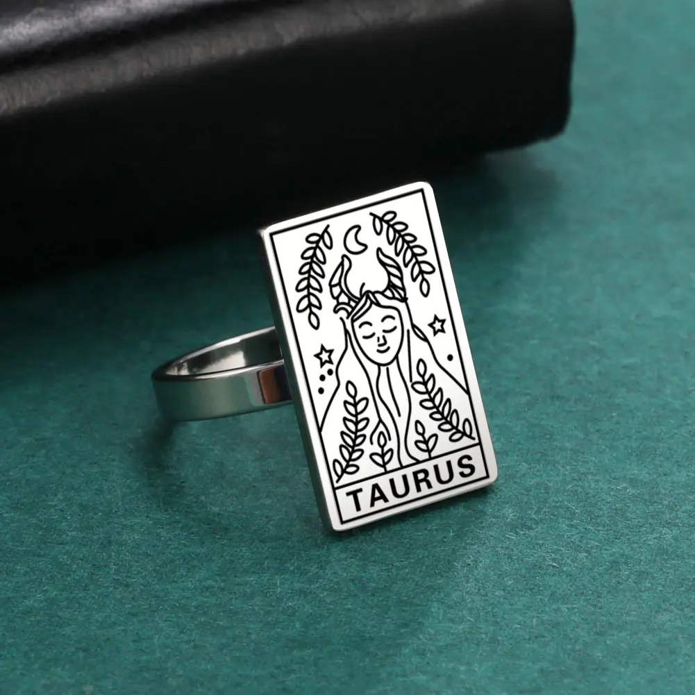 Cazador 12 Constellation Zodiac Rings Stainless Steel Gemini Taurus Leo Aries Women Men Finger Rings 2026 Trendy Wholesale