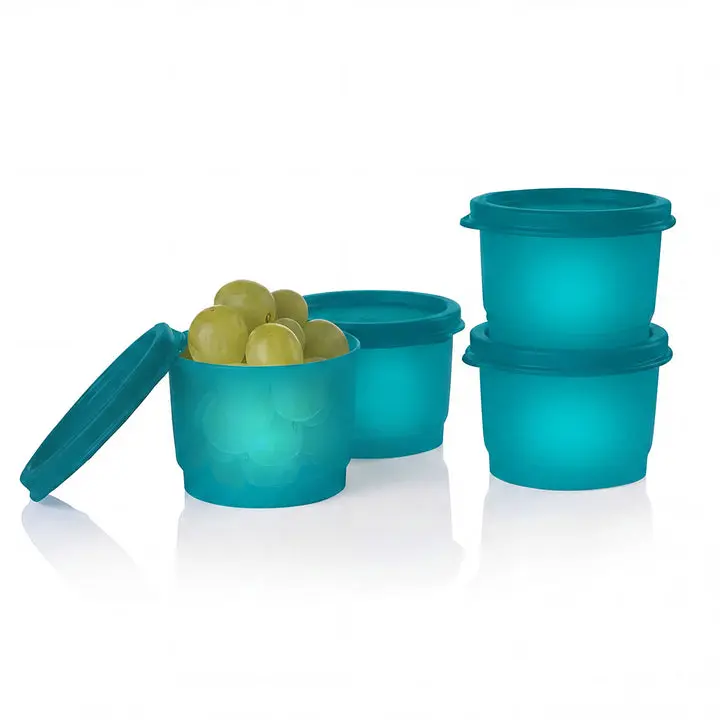 Tupperware Snack Cups Set of 4 Stackable 4 Oz Airtight, Liquid-Tight Containers
