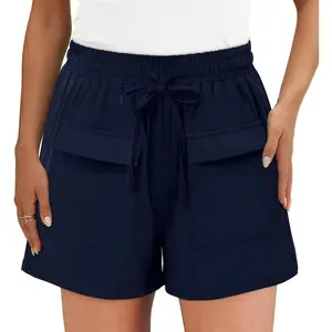 Onlypuff Womens Summer Shorts Casual Comfy Drawstring Elastic Waist Shorts Pull On Short Pants
