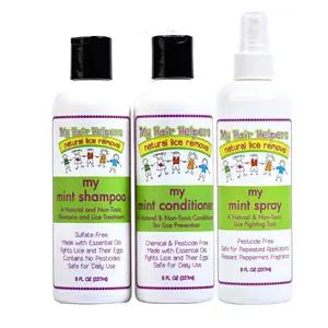 The Essentials to Safeguard From Lice Kit | Mint Shampoo, Conditioner, and Spray | For 1-2 Children Haircare