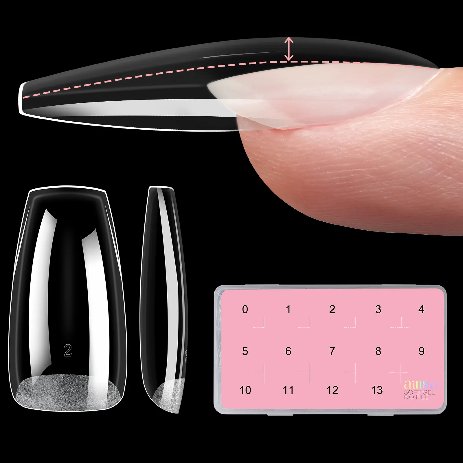 M-Coffin Nail Tips-224pcs