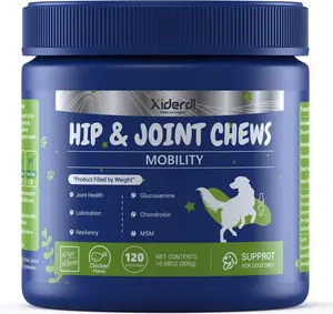 Dog Hip & Joint Supplement Chews with Glucosamine, Chondroitin & MSM – Joint Support Chews with Vitamins C & E for Dogs 120 Soft Chews