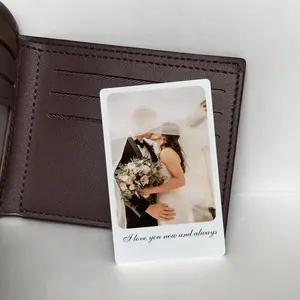 Custom Metal Photo Wallet Insert Card,Personalised Wallet Insert,Anniversary Photo Gift ,Father's Day Gifts for Him,Photo Love Note Card