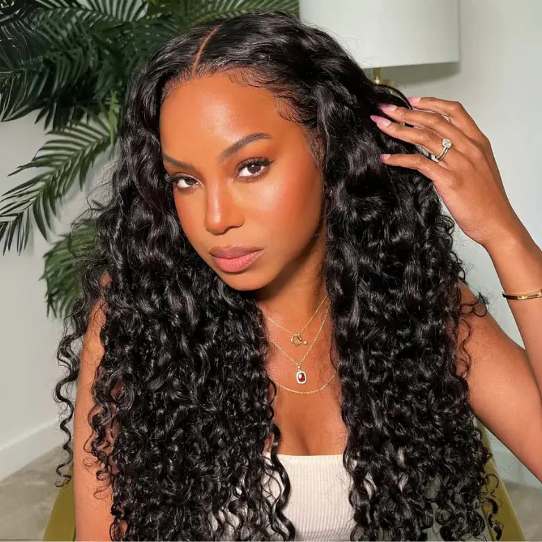 【LIVE SALE】Nadula Mixed Water Wave & Jerry Curly Pre everything 7x5 HD Lace Closure Fluffy Wig Put on and Go Glueless Human Hair
