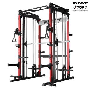 RITFIT M1 Pro/2.0 Multi-Functional Smith Machine Home Gym Rack, Modern Steel Frame, Powerful Storage System, Smooth Cable Crossover System, Lat Pulldown Machine for Strength Training, At Home Gym Equipment,summerwins