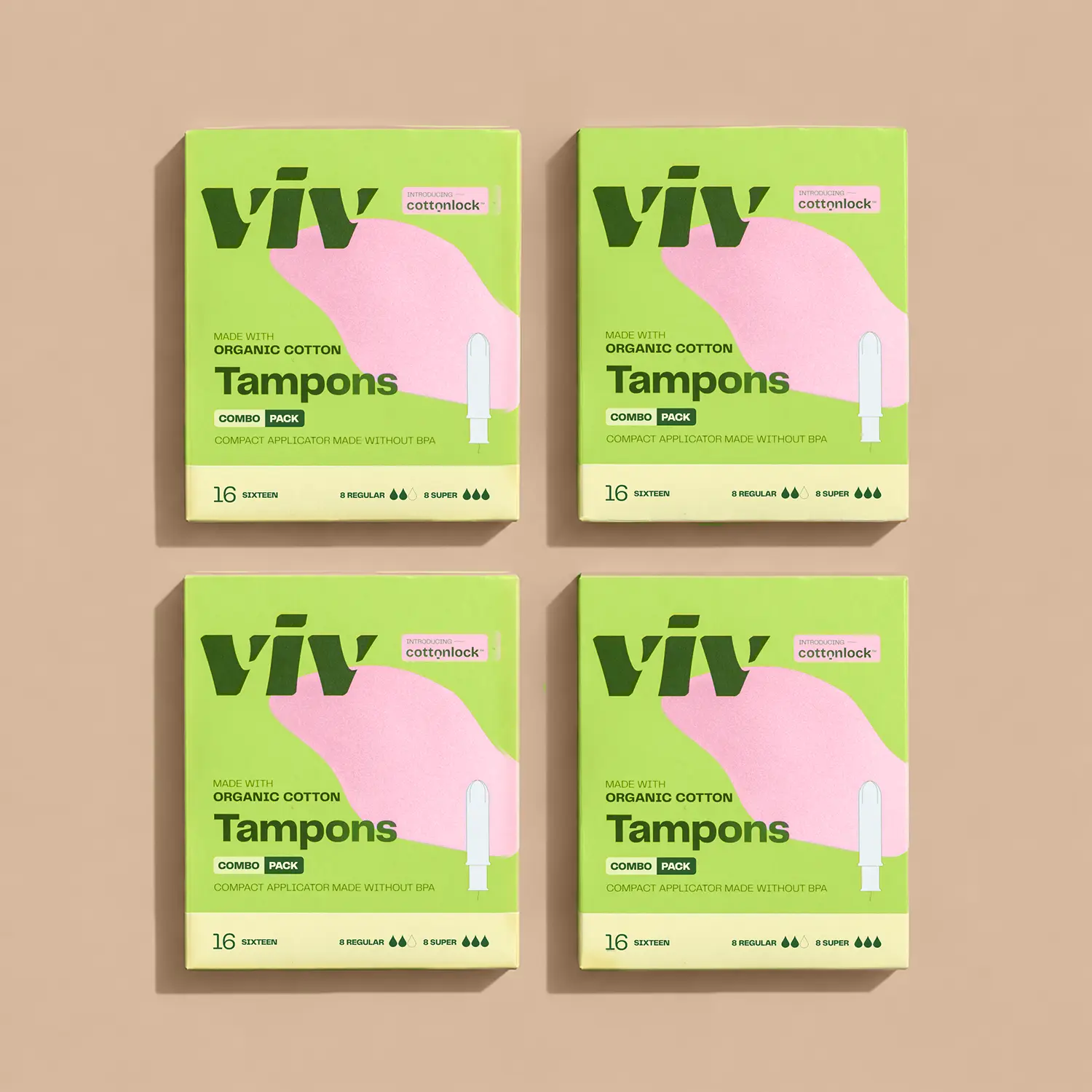 Viv Organic Cotton Tampons Bundle - Bundle and Save 100% Toxin-Free, Natural Cotton Tampons for Everyday Comfort Feminine Hygiene Products