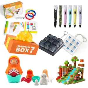 GobiDex Mystery Box Surprise Box Novelty Toys for Kids, Magnetic Building Blocks 48 Pcs, Keycap 9 Buttons Keychain Toys for Age 3-12