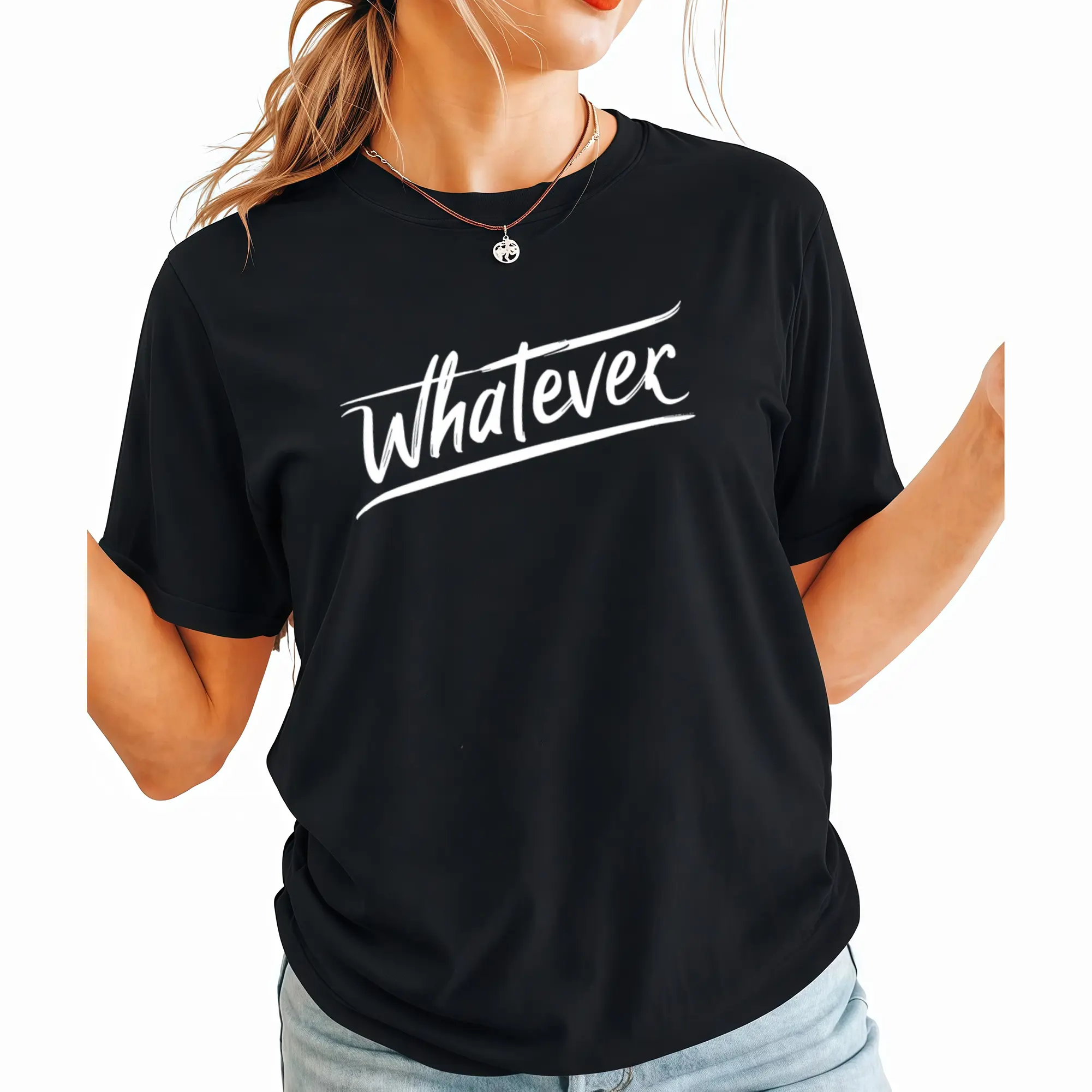 Handwritten Word "Whatever" Women'S Short Sleeve T-Shirt