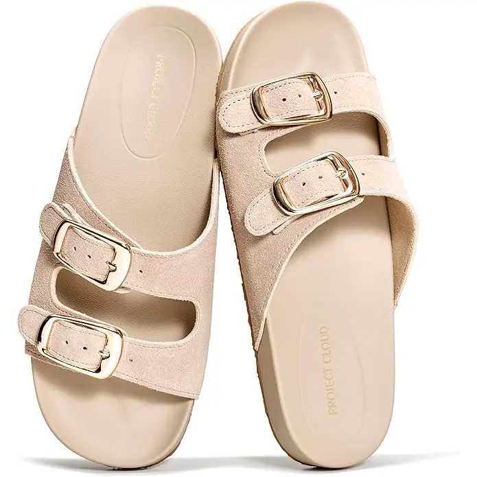 Project Cloud Women's | 100% Genuine Leather Sandals for Women | Plush & Soft Insole | Lightweight | Non-Slip - Dainty
