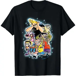 Cartoon Network Glowing Characters T-Shirt Cute Cartoon Animation Movie Unisex Trendy Cotton Breathable Street Style Tee