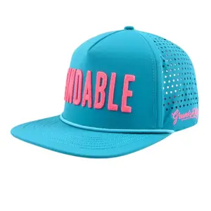 GRUNK DOLFER Embroidered Golf Hat - Blue Waterproof Snapback, Fashion Accessory for Quick Identification