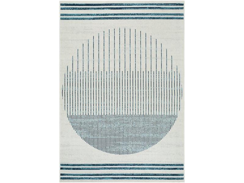 Livabliss ALF9692-73SQ Polypropylene Machine-Woven Flatweave Geometric Design Square Large Outdoor Rug, 7.3ft x 7.3ft Multi-Color Alfresco, Weatherproof Modern Low Pile Floor Rug for Patio/Porch, Pewter Home Decor