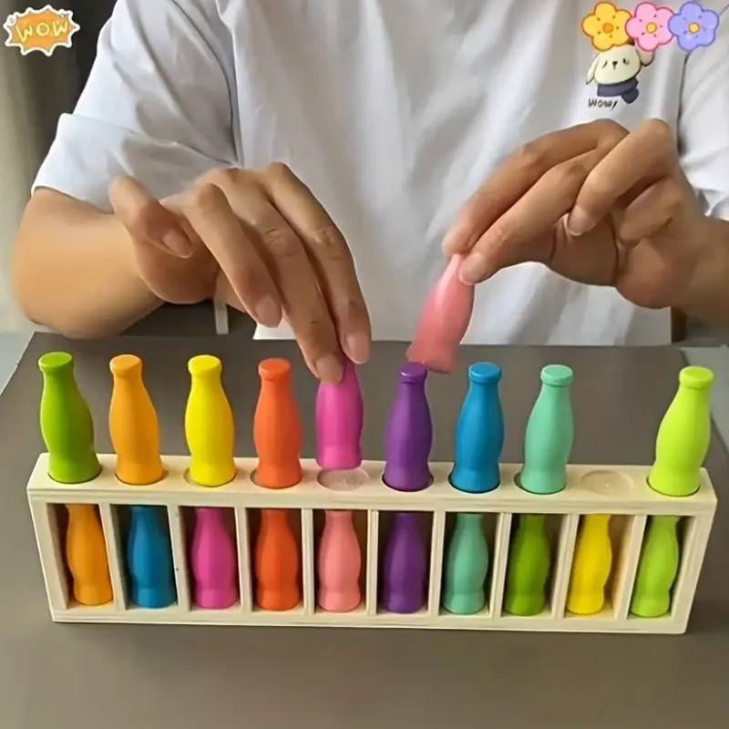 21-Piece Color Guess Bottle Challenge Game Set, Interactive Family Play Fun Game, Stacking Game, Memory Logic Thinking Training Toy, Perfect Halloween Birthday Gift for Kids