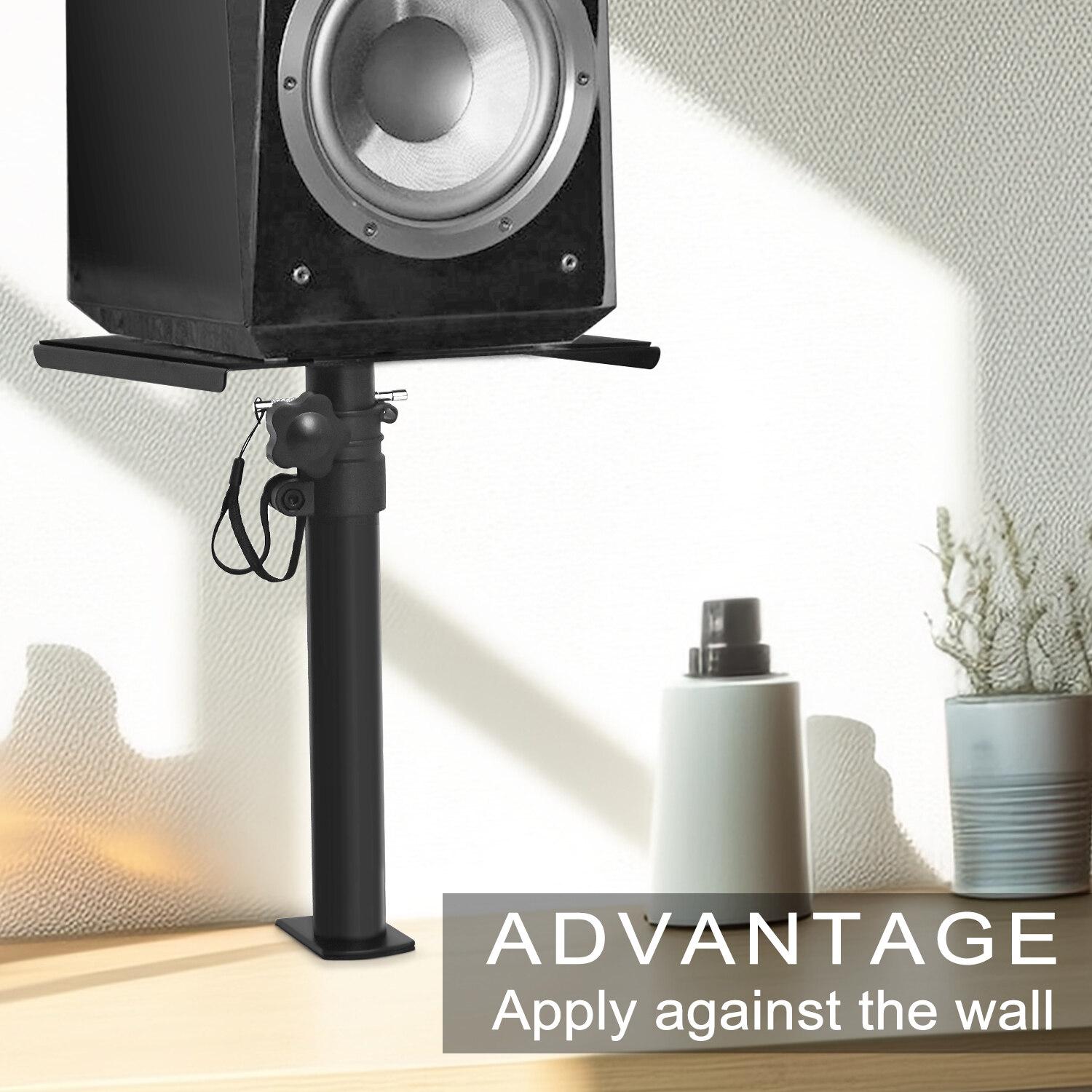 Studio Monitor Stands Pair Adjustable Height 11" to 18.5", Stage Speaker Stand Desktop with Safety Pin Clamp