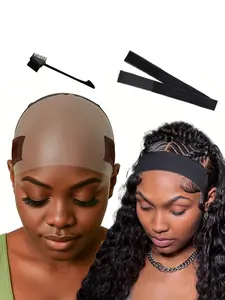 Women's Lace Wig Grip Cap, 11x5 Transparent Swiss Lace Front Design, Non-Slip & Secure Fit, 3-Piece Set for Daily Use, Lace Closure Unit