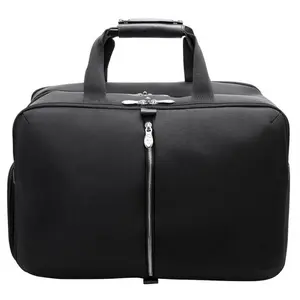 McKleinUSA Avondale 22 in. Ballistic Nylon Duffel Bag with Leather Trim for Business Travel, Fits 17 in. Laptop with Detachable Strap