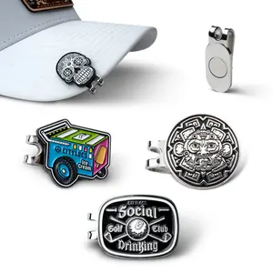 Magnetic Golf Ball Marker Hat Clip – Golf Accessory for Hats, Caps & Visors (Choose your Designs)