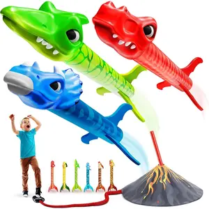 Dinosaur Toy Rocket Launcher for Kids Toys for Kids 3-5 5-7 4-6 - Outdoor Toys for Kid Ages 4-8 - 3 4 Year Old Boy Birthday Gift - Gifts for Boys Age 3 4 5 6 Years Toy for Toddlers