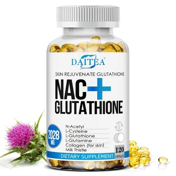 NAC & Glutathione Formula 2028Mg - N-Acetyl, L-Cysteine, Collagen, Milk Thistle - 120 Softgels