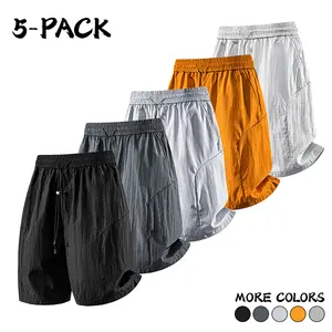 Men’s summer basic casual shorts, 5-pack, multiple  drawstring waistband—an essential for summer