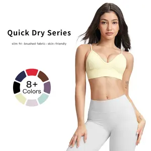 Women's Wireless Padded Sports Bra MFVIM, Breathable & Comfortable Workout Bras, Gym Clothing, Badminton Tennis Bras for Women Indoor Outdoor Athletic Wear