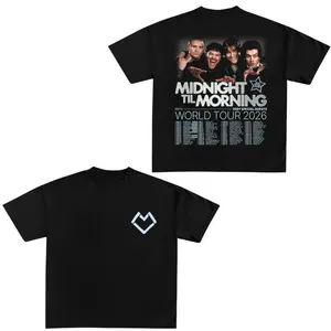 Midnight Til Morning Band Tee, World Tour 2026 Graphic Cotton T-Shirt, Ideal For Fans