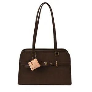 Mia Bag Shop Fashion Retro Double Shoulder Commuter Bag for Women, Large Capacity Underarm Handbag, High-Quality Single Shoulder Bag for Autumn and Winter Christmas Sale quality handbag