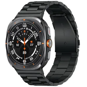 Luxury Adjustable 40-47mm Stainless Steel 3-Bead Metal Business Strap with Adjustable Links, Wearable Smart Watch Accessory for Compatible Galaxy Watch 8/Ultra Fashion Accessories