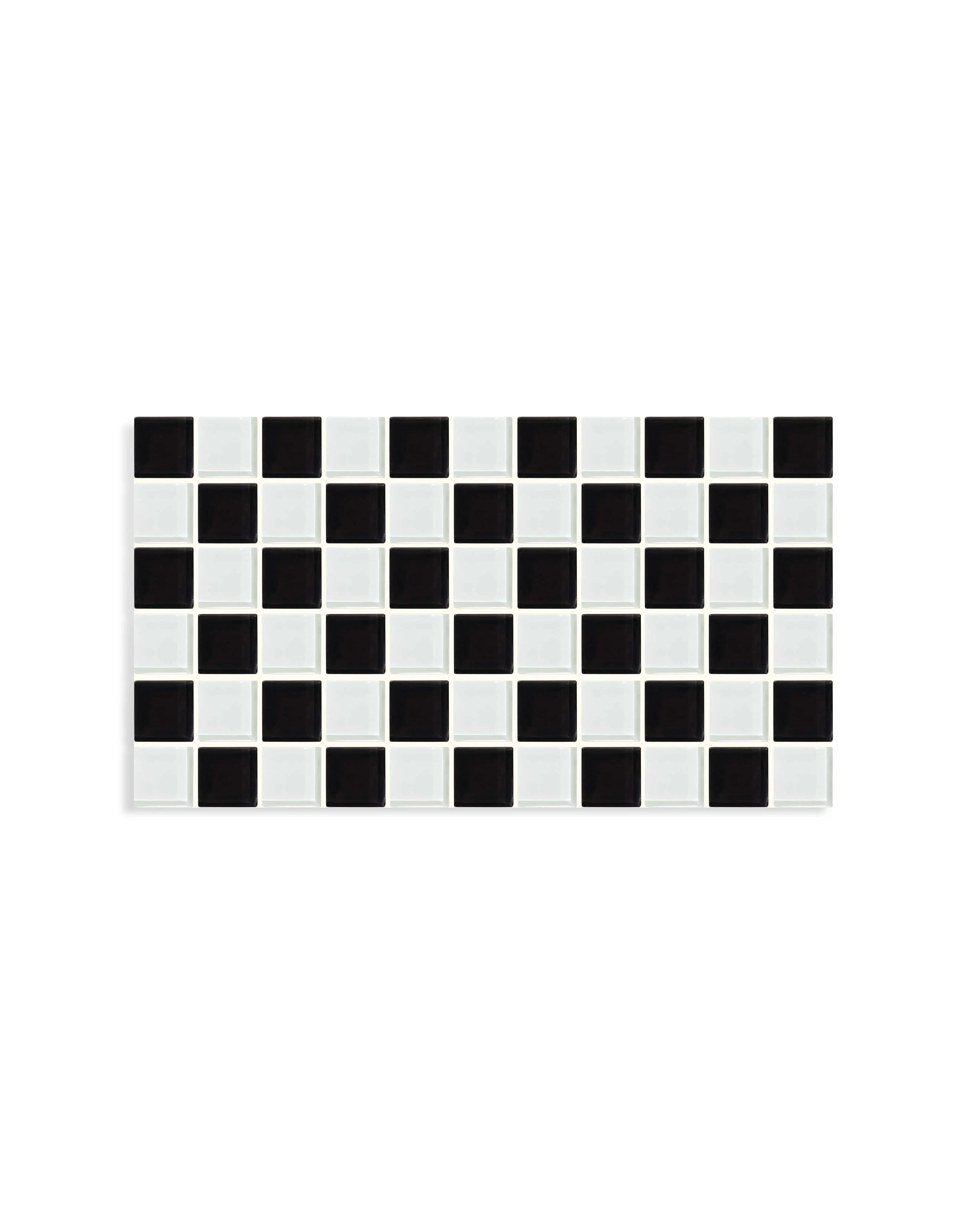 Glass Tile Tray – Black & White Checkered | Handmade Trinket Tray