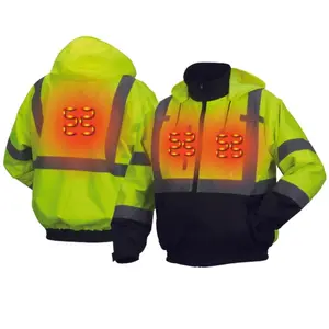 Pyramex® Hi Vis Waterproof Heated Safety Work Jacket With Powerbank - Type R ANSI Class 3 - RJ31H