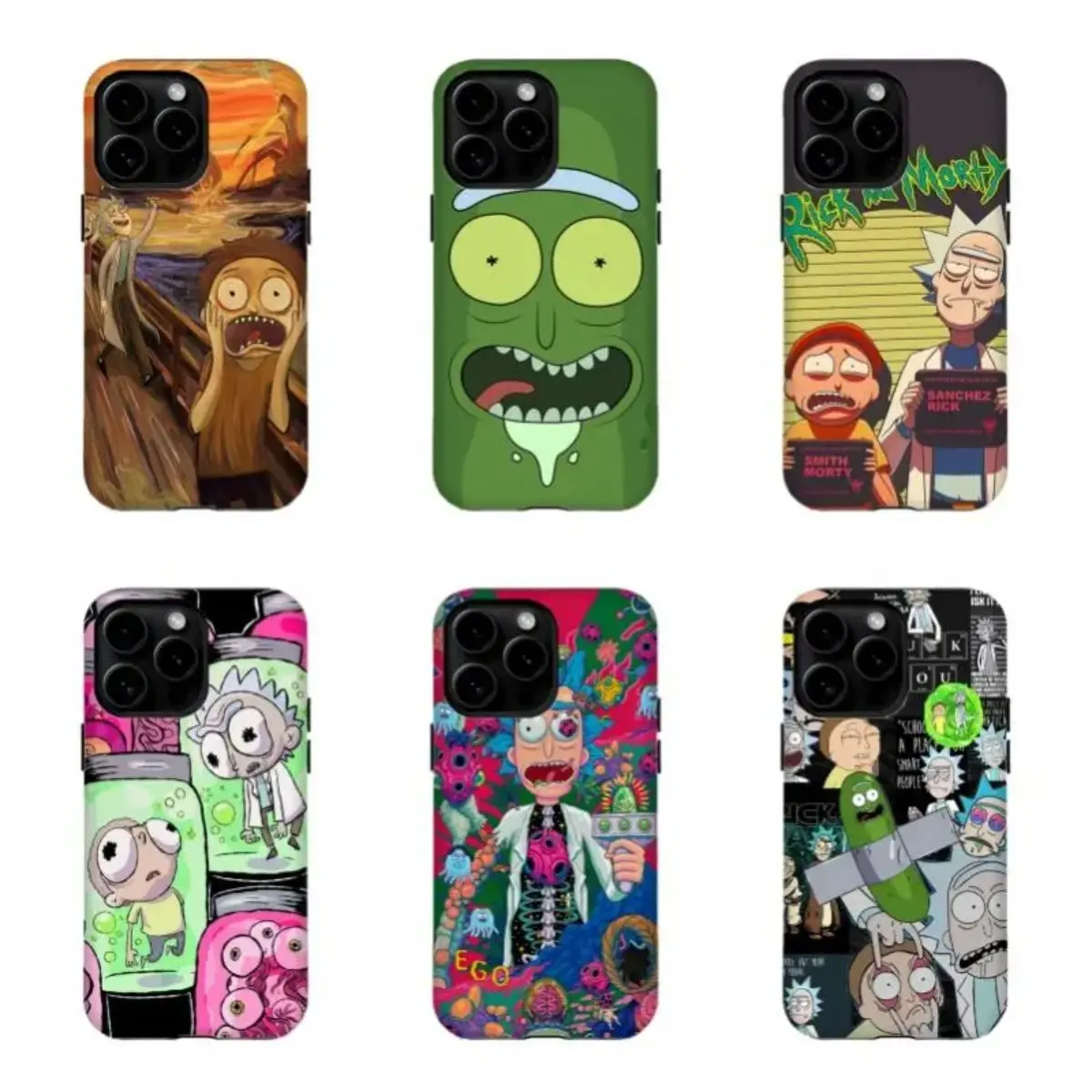 Funny Rick and Morty Crazy Universe Two-In-One Phone Case Durable And Trendy Protection For iPhone17 16, 15, 14, 13, 12 Plus, Pro, Max, and Samsung S26-22 Perfect Birthday Gift for Friends