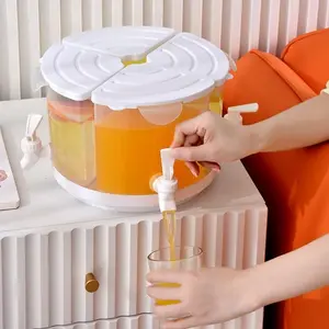 4 Compartment Drink Dispenser with Spigot – Party Beverage Dispenser for Juice, Fruit Water & Cold Drinks