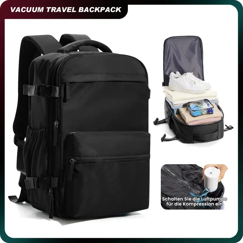Kibachev Vacuum Travel Backpack,Carry On Travel Backpakc for Women Men,Airport Backpack,Personal item Travel Bag,Airplane Backpack Stylish Daypacks