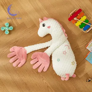 Baby Soothing Pillow, Red Bean Stuffed Automatic Patting Hand Soft Pillow Pacify Toy