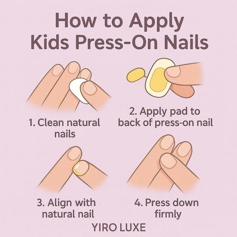 YIRO Young Kids Collection(Age 3-6) -Limited X'mas/Holiday Edition Cute Nail Art Design for Children - 4 Style Set