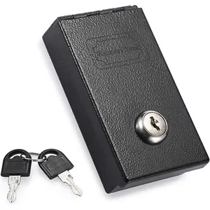 Metal Box for Gambler,   Box with  Slot and 2 , Portable Winners  Pocket Sized  Lock Box, Mini Safe Box for   Saving Go  Gamblers Gifts, Black